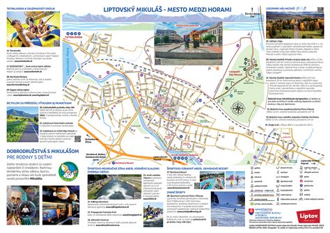 Mapa Liptovského Mikuláša so zvýrazneným centrom