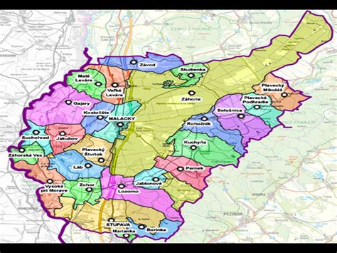 Mapa okresu Malacky