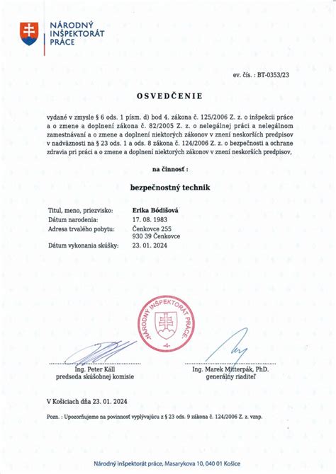 Certifikát alebo osvedčenie o revízii elektroinštalácie