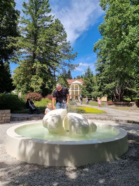 Zrekonštruovaná fontána v Bardejovských kúpeľoch