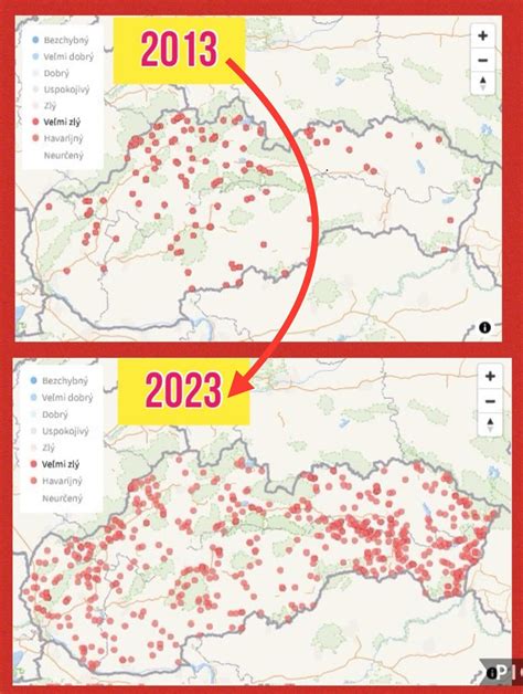 Mapa významných projektov OPII na cestách I. triedy na Slovensku
