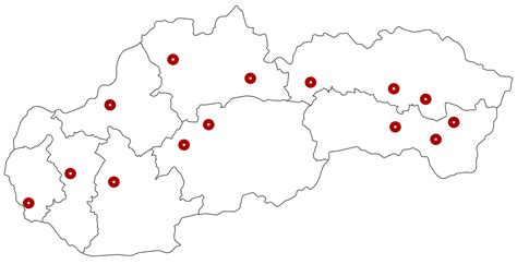Mapa odberných miest pre oplotenie na Slovensku