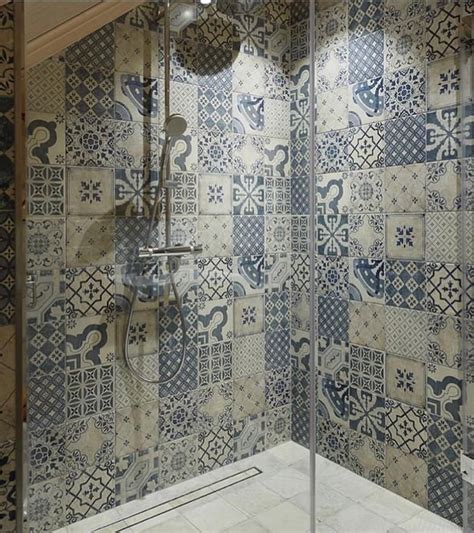 Detail modrého retro obkladu