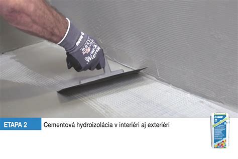Aplikácia prvej vrstvy hydroizolačnej malty so sklotextilnou mriežkou