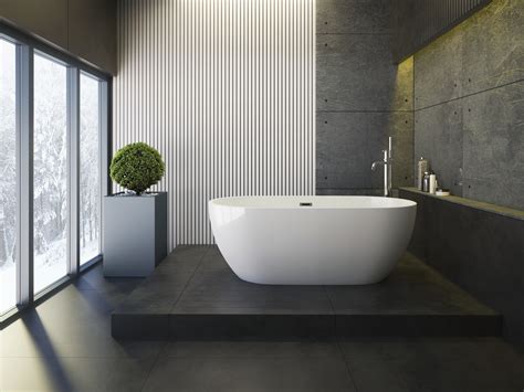 Voľne stojaca akrylátová vaňa v modernej kúpeľni