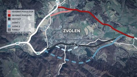 Mapa Zvolena s vyznačenými miestami opráv ciest