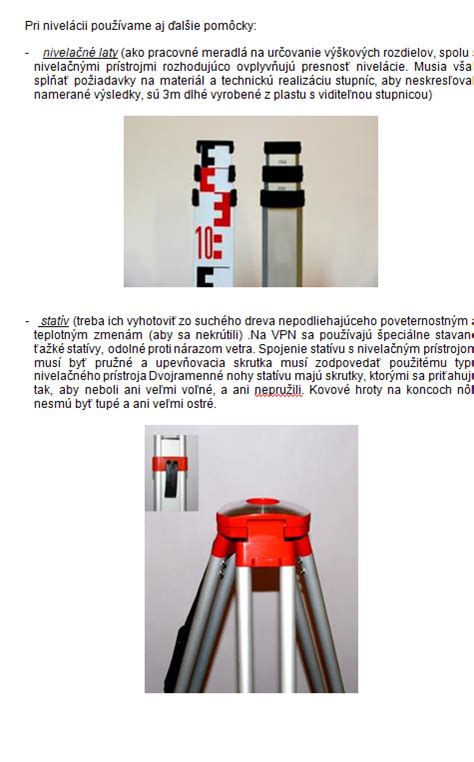 Princíp nivelácie a určovania výškového rozdielu