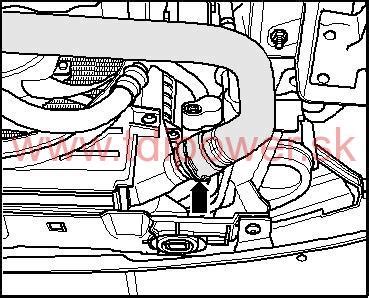motor Ford Focus s nádržkou chladiacej kvapaliny