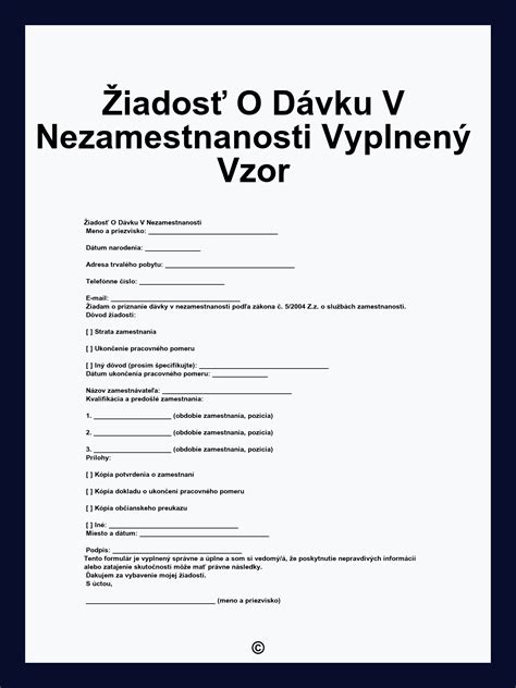 schéma procesu žiadosti o dávku v nezamestnanosti