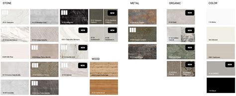 Ukážka rôznych dekorov stenových panelov Rocko Tiles