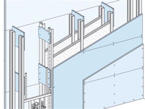 Prierez inštalačnej priečky Knauf W116