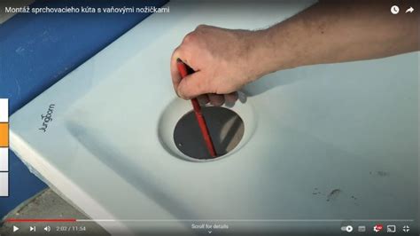 detail pevného okraja vaničky