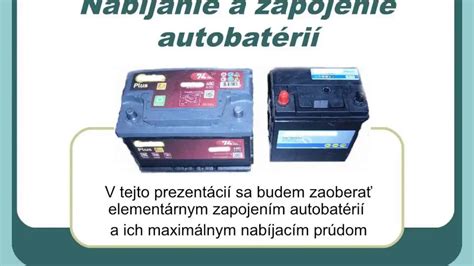 Schéma údržby autobatérie