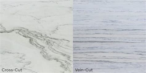 Detailné porovnanie povrchov travertínu po reze vein cut a cross cut