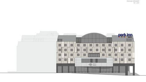 Architektonický návrh fasády hotela Park Inn