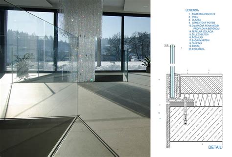 Detail ukotvenia skleneného zábradlia