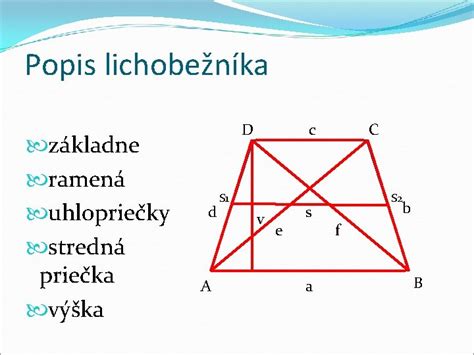 Stredná priečka lichobežníka a jej poloha