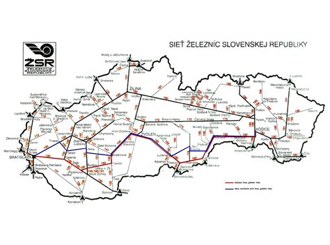Mapa železničnej siete Slovenska po Viedenskej arbitráži v roku 1938