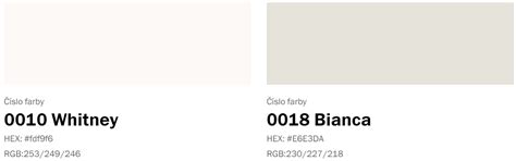 Paleta odtieňov bielej farby