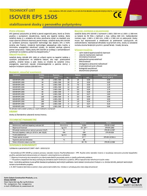 Rozmery a profily hrán dosiek Isover EPS 150S
