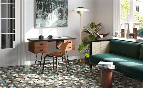 Štýlové retro dlažby s geometrickými vzormi