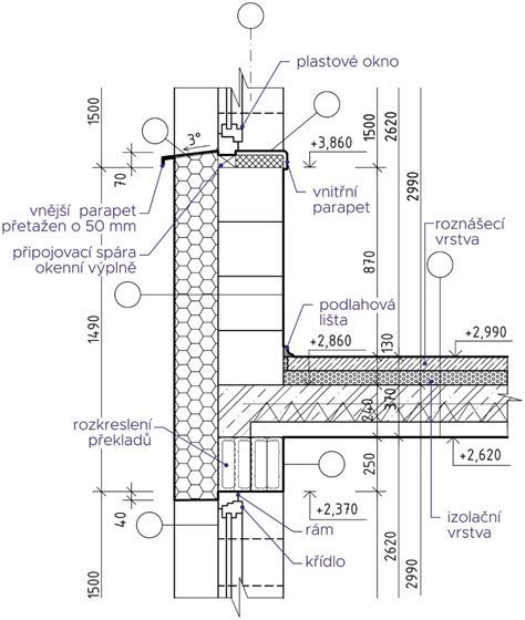 Detail steny z pórobetónu