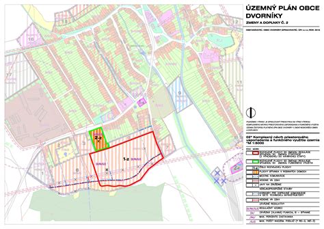 Mapa územného plánu obce s vyznačenými regulatívmi
