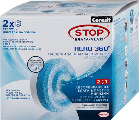 Rôzne typy a vône náhradných tabliet Ceresit Aero 360°