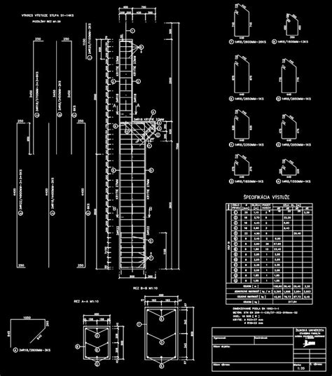 Detail výstuže pre betónový stĺp