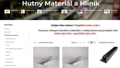 Hutný materiál a železiarsky tovar
