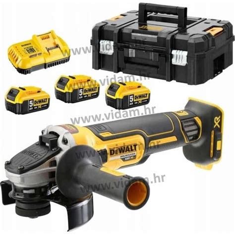 Detail akumulátorovej uhlovej brúsky DeWalt DCG405P3