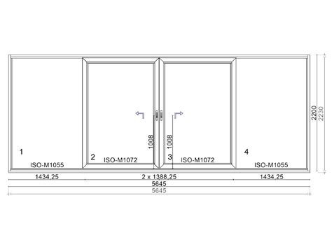 Schéma montáže posuvných dverí s vyznačením priestoru