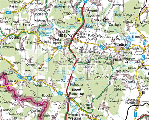 Mapa Žiliny s vyznačenými sídliskami a obcami v okolí