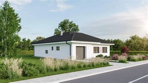 Moderný bungalov s kamennou fasádou