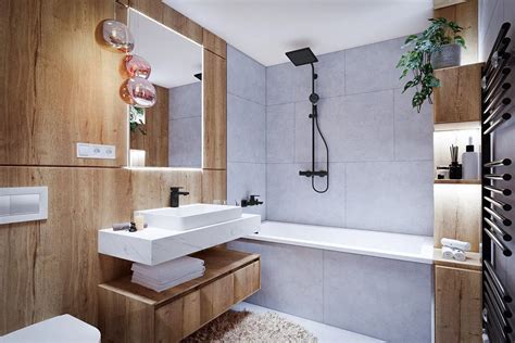 Ukážka interiéru kúpeľňového štúdia s obkladmi a sanitou