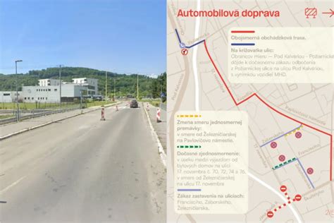 Mapa budúcich a prebiehajúcich dopravných projektov v Prešove