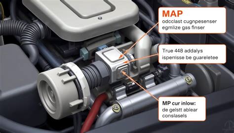 Schéma motora s vyznačením MAP senzora