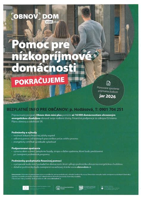 Časová os programu Obnov dom