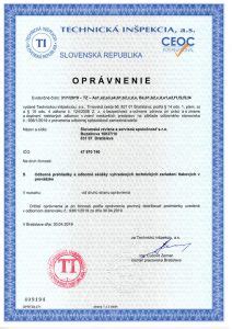 Certifikát revízie plynového zariadenia