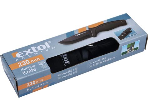Kompaktný lovecký nôž Extol Premium 8855300 s pogumovanou rukoväťou
