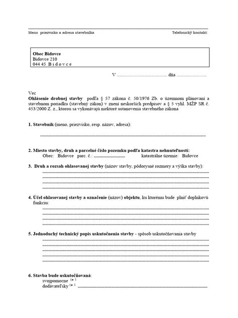 Stavebné povolenie a ohlásenie drobnej stavby