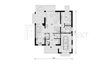 Pôdorys moderného bungalovu s terasou