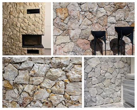 Rôzne druhy prírodného kamenného obkladu