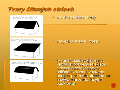 Rôzne tvary šikmých striech