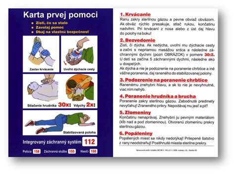 Ilustrácia zobrazujúca symboly prvej pomoci pri rôznych typoch expozície