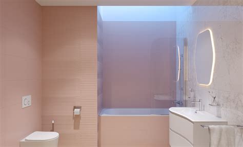 Ružová kúpeľňa s jemnými detailmi