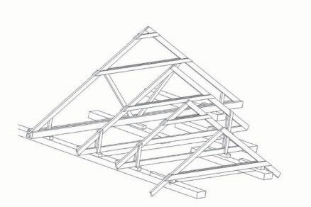 Detail spojenia drevených prvkov väzníkového krovu