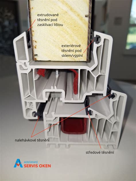 Detail plastového okenného profilu