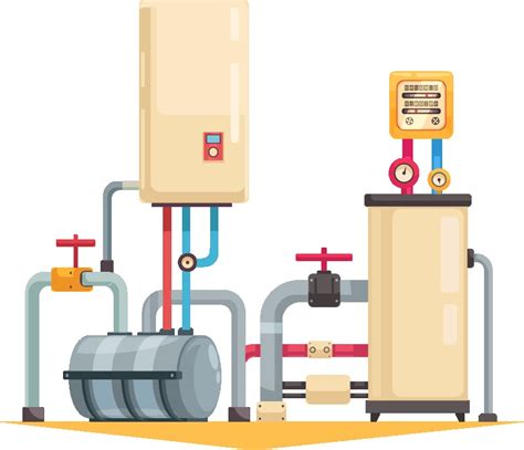 Ilustrácia rôznych typov technických zariadení (elektrické, plynové, tlakové, zdvíhacie)