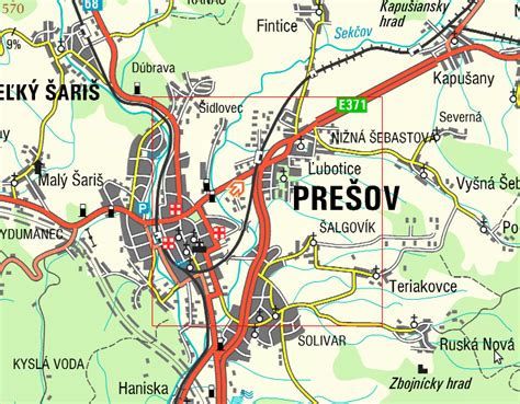 Mapa okolia stavebnín DEK Prešov Ľubotice